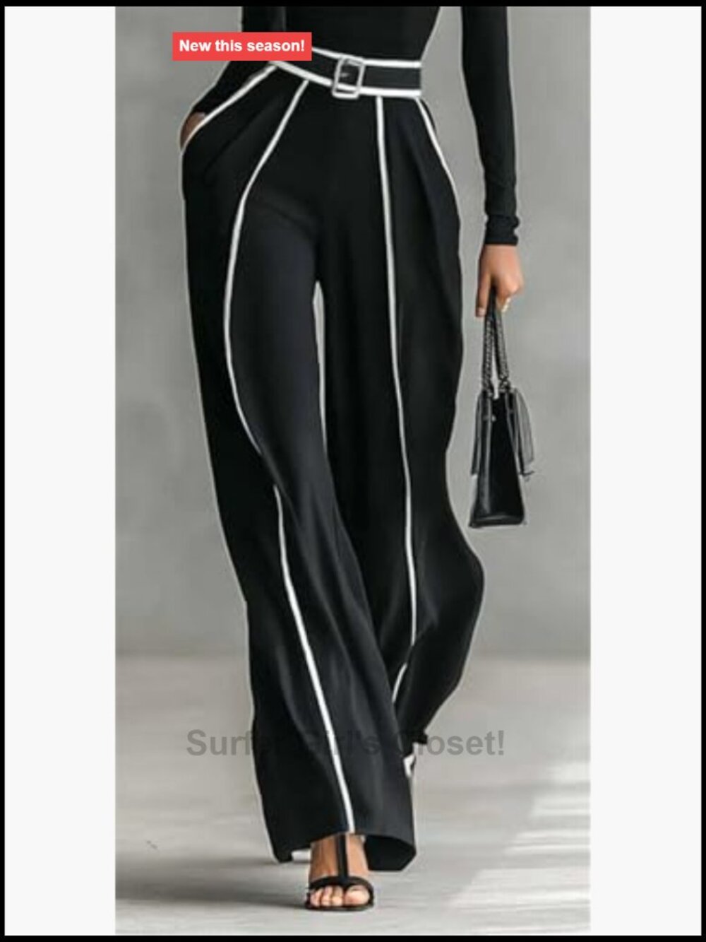 2 Piece Tracksuit Set Bodycon Crop Top Wide Leg Pants Clubwear Outfit - Picture 3 of 6